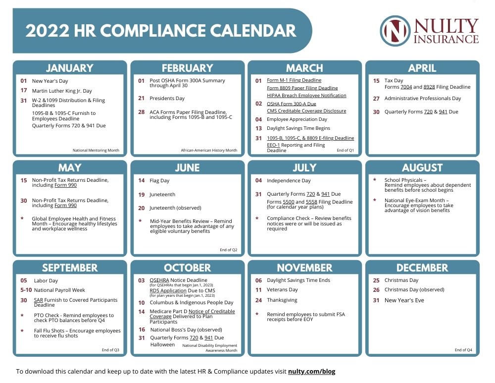 Hr Compliance Calendar